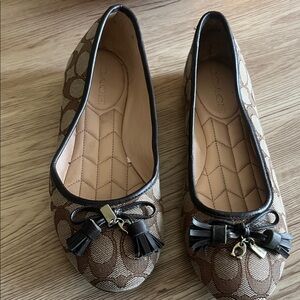 Coach Brown and Black Women's Flats with Tassel Detail
